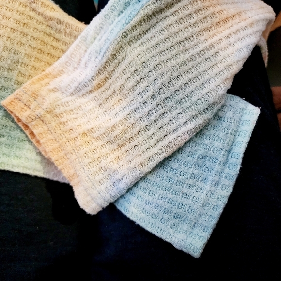 BP. Tie Dye Thermal Long Sleeve Waffle Knit Top Women's Large L Blue Orange EUC - Picture 6 of 9